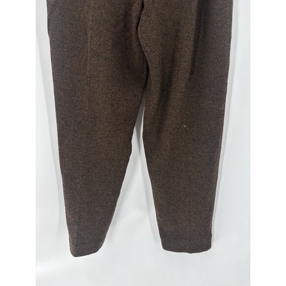 Helen HSU Vintage Pants Womens Large Brown Knit Pleated Pockets 80s 90s Straight - Picture 8 of 14